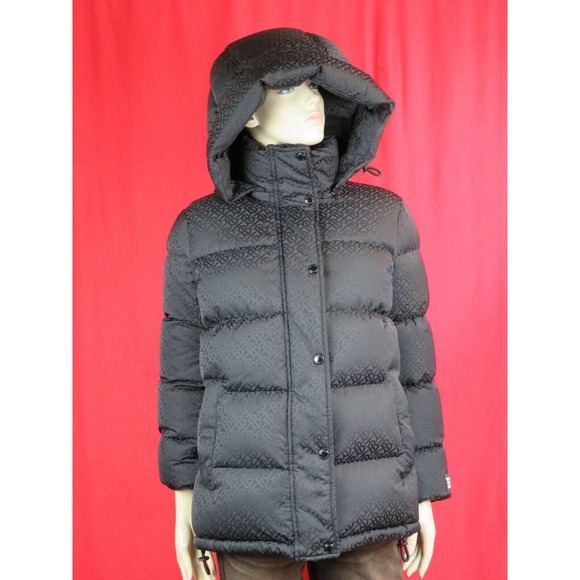 NWT BURBERRY SELLINDGE BLACK TB MONOGRAM LOGO HOODED DOWN PUFFER JACKET S - Picture 5 of 13
